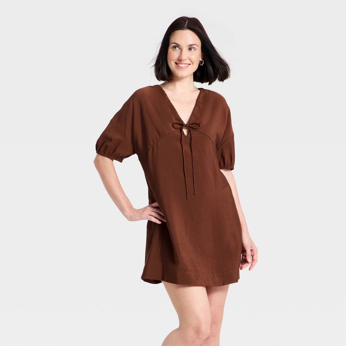 Women's Tie-Front Mini Dress - A New Day™ - thumbnail 7