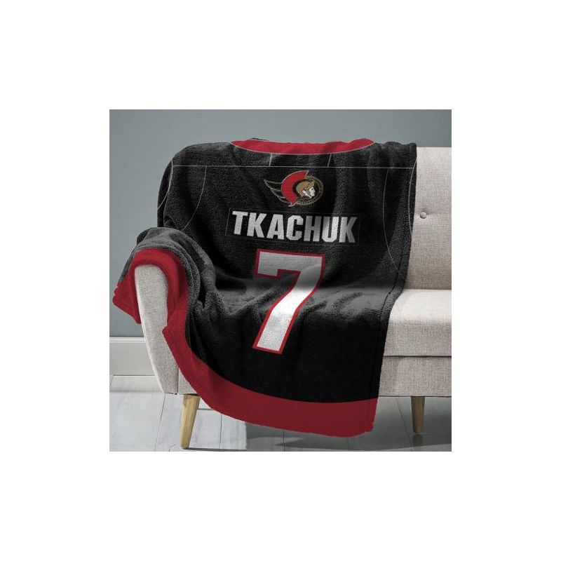 Sleep Squad Ottawa Senators Brady Tkachuk 60 x 80  Raschel Plush Blanket, 1 of 6