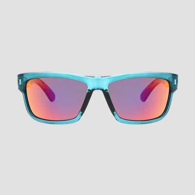 Men's Wrap Sport Sunglasses with Mirrored Polarized Lenses - All in Motion™ Blue