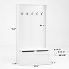 White Hall Tree with Bench - Spacious Storage Cabinet for Living Room, Entryway, Bedroom - 3 of 3