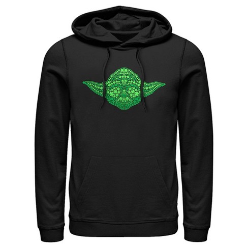 Men s Star Wars St. Patrick s Yoda Clover Face Pull Over Hoodie Target