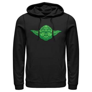 Men's Star Wars St. Patrick's Yoda Clover Face Pull Over Hoodie