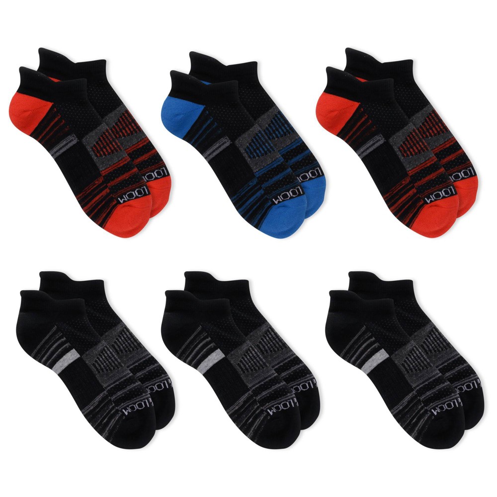 Fruit of the Loom Men's 6pk Breathable Performance Low Cut Socks - Black 6-12