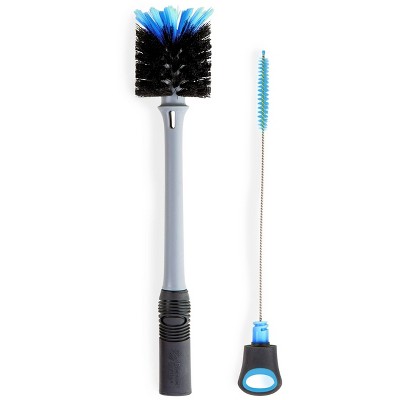 Oxo Tot Bottle Brush With Bristled Cleaner & Stand - Gray : Target