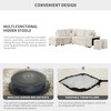 87.7" L-Shaped Convertible Sleeper Sectional Sofa with Storage Ottoman, Wireless Charger, USB Ports & Hidden Stools - 4 of 4