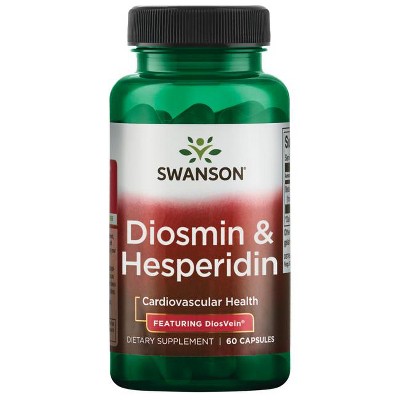 Swanson Diosmin Hesperidin - Promotes Cardiovascular Health and Vein Health Support - Helps Maintain Healthy Blood Circulation and Aids Vascular Wall Integrity and Tone - (60 Capsules)