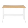 Vynxaria Roman Industrial Office Desk - White Metal & Natural Bamboo Top, Fixed Height, Sturdy Frame, 100 lbs Weight Limit - 2 of 4