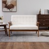 YONWAY Mid-Century Modern Solid Loveseat Sofa, 2-Seat Upholstered Linen Loveseat, for Living Room Bedroom - 2 of 4