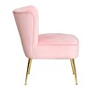 WestinTrends Phoebe Upholstered Tufted Velvet Accent Chair With Metal Leg - 4 of 4
