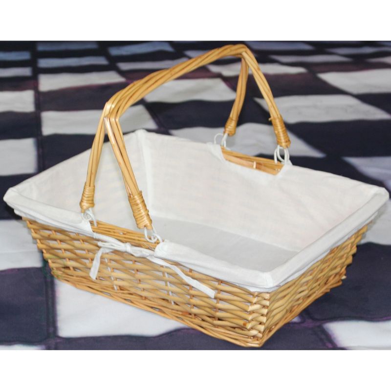 Vintiquewise Rectangular Willow Basket with White Fabric Lining, 5 of 7