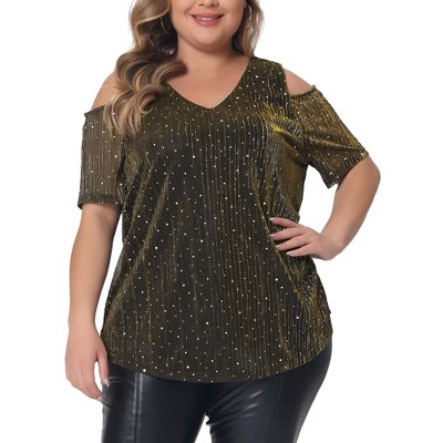 cold shoulder plus size blouses