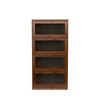 TOAOTBNBO 4 Tier Bookshelf with Glass Doors, Narrow Dustproof Bookcase with Storage Cabinet Natural Book Shelf for Small Apartment, Dark Brown - 2 of 4
