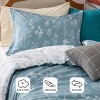 Bedsure | 2/3 Pcs Floral Printed Reversible Sage Green Comforter Set Queen Size Soft Designed Plants Pattern Bedding Set - 3 of 4