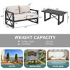 Tangkula 2 Pieces 2-Person Patio Outdoor Loveseat Sofa with 6" Thick Cushion and Coffee Table Set for Garden Beige - 3 of 4