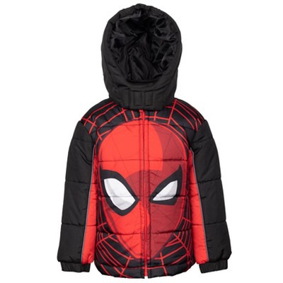 Marvel Avengers Spider-Man Hulk Black Panther Captain America Zip Up Winter Coat Puffer Jacket Toddler to Big Kid