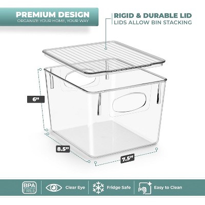 Sorbus 8 Pack Medium Clear Storage Bins with Lids - Perfect for Kitchen, Pantry, Home Organization, and Storage — фото 2