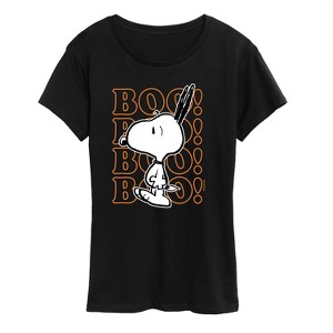 Women's - Peanuts - Boo Snoopy Scared Short Sleeve Graphic T-Shirt - 1 of 4