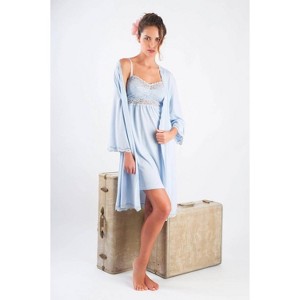 Women's Leslie Lace Accented Robe - Twelve Eighty Eight - 1 of 1