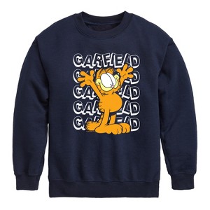 Boys' - Garfield - Garfield Repeated Graphic Long Sleeve Fleece Sweatshirt - 1 of 4