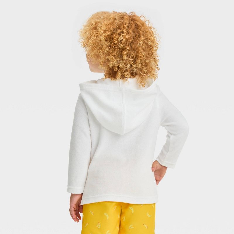 Toddler Towel Terry Full-Zip Hoodie Cover Up Top - Cat & Jack™ White, 3 of 5