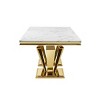 Marble Rectangular Dining Table with Gold Stainless Steel Base 70 Inch Dining Table Set for 6 for Dining Room,Living Room-The Pop Home - 4 of 4