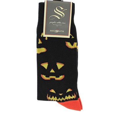 Novelty Socks 17.5" Pumpkin Carving Halloween Jack-O-Lantern Socksmith  -  Socks