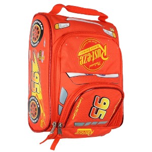 Disney Cars Lunch Box Lightning McQueen Built Up 3-D Race Car Lunch Bag Tote Red - 1 of 4