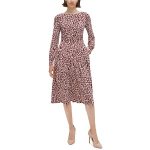 Jessica Howard Womens Cheetah Print Midi Dress, Purple, 16 - 1 of 1