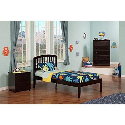 AFI Furnishings Richmond Twin Extra Long Platform Bed with Open Footboard and Turbo Charger in Espresso