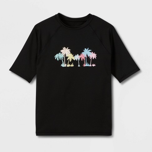 Boys black swim sales shirt