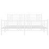 vidaXL Metal Bed Frame without Mattress with Footboard White 76"x79.9" - 4 of 4