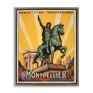Stupell Industries Montpellier Vintage Advertisement Black Framed Floater Canvas Wall Art - 1 of 4