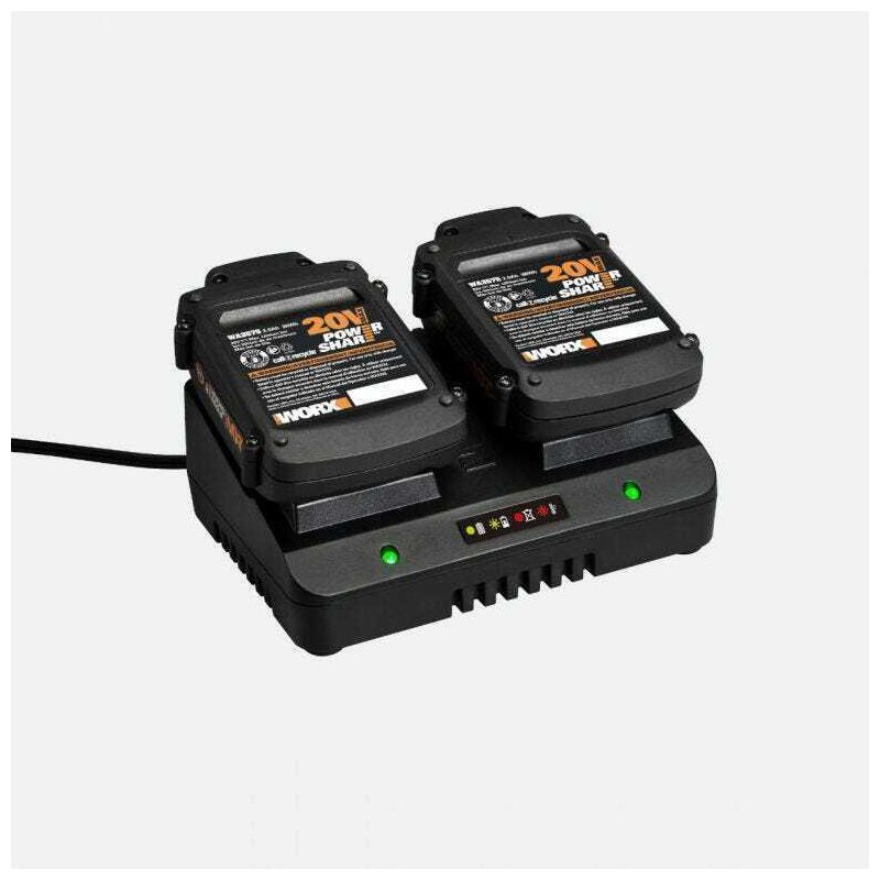 Worx WA3770 Power Share 20V & 18V Li-Ion Dual Port Battery Quick Charger, 3 of 7