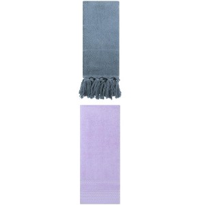 REGALWOVEN 2 Packs Striped and Tassels Hand Towels for Bathroom 14" x 30" - 1 of 4