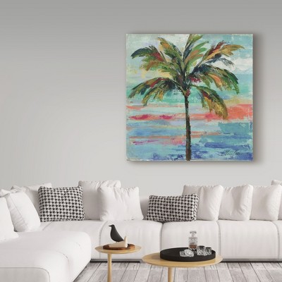 Silvia Vassileva California Palm II Framed Canvas Art 24'' x 24''
