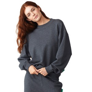 Future Planet Oversized Saturn Crewneck Sweatshirt Charcoal - 1 of 4