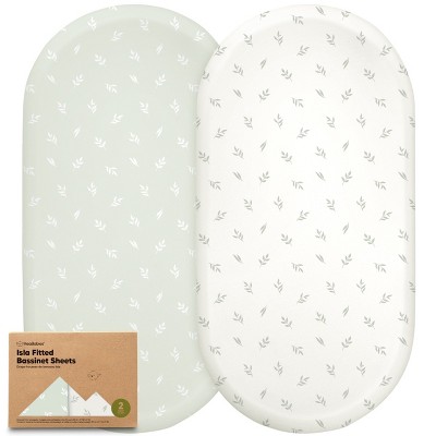 KeaBabies Bassinet Sheet for Baby Girls, Boys, 2-Pack Isla Fitted Bassinet Sheets, Bassinet Mattress Sheets
