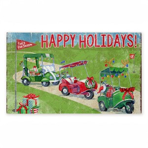Stupell Industries Holiday Golf Time Printed Outdoor Door Mat, design by Paul Brent, 18"x30" - 1 of 4