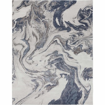 Hauteloom Moana Denim Blue Marble Area Rug