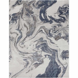 Hauteloom Moana Denim Blue Marble Area Rug - 1 of 4