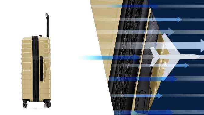 InUSA Aurum Lightweight Hardside Medium Checked Spinner Suitcase - Green, 2 of 19, play video