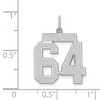 Black Bow Jewelry Sterling Silver, Jersey Collection, Medium Number 64 Pendant - 4 of 4