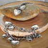 ELYA Women's Polished Dangling Heart Charms Steel Bracelet - 2 of 4