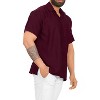 LA LEELA Mens Short Sleeve Button Down Solid Casual Camp Vacation Shirts Business Collared Shirt for Men Summer Work Shirts with Pocket - 3 of 4