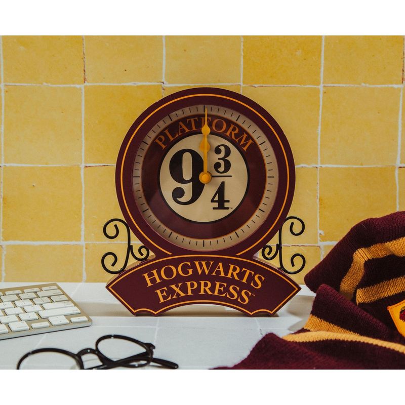 Silver Buffalo Harry Potter Hogwarts Express Platform 9 3/4 Desk Clock | 9 Inches Tall, 2 of 8