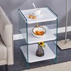 HDZNVF Three Levels of Nightstand with Storage Function, White - 3 of 4