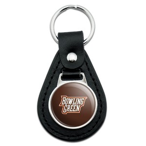 Bowling Green Secondary Logo Black Leather Keychain - 1 of 4