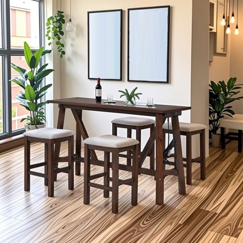 5 Piece Dining Set,Dining Table with 4Stools