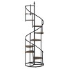 VYNXARIA Spiral Staircase Bookshelf with 8 Rustic Brown Shelves and Black Frame - 3 of 4