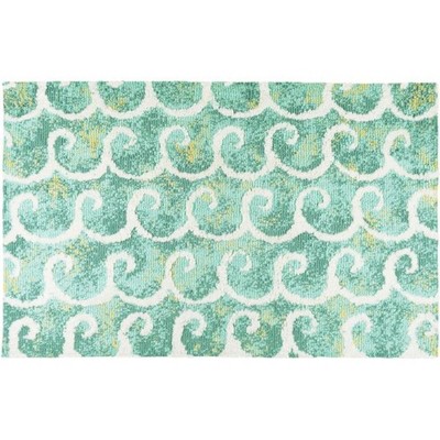 Simple Spaces Dancing Waves Indoor Rug Only – Ocean-Inspired, Soft & Durable – Easy-Care Runner Rug for Coastal, Nautical & Beach Decor